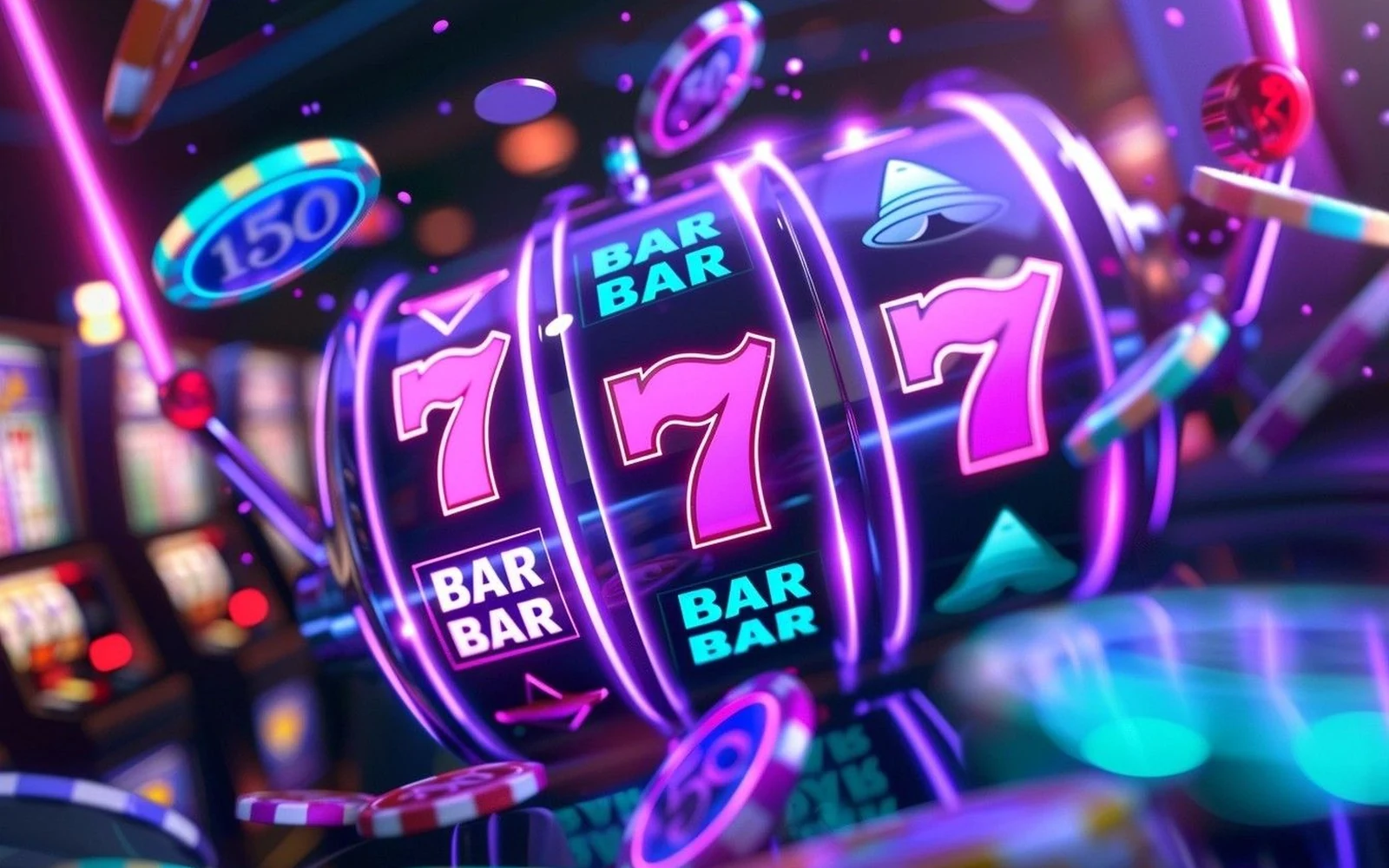 Tampilan slot mobile dengan simbol dan tombol permainan